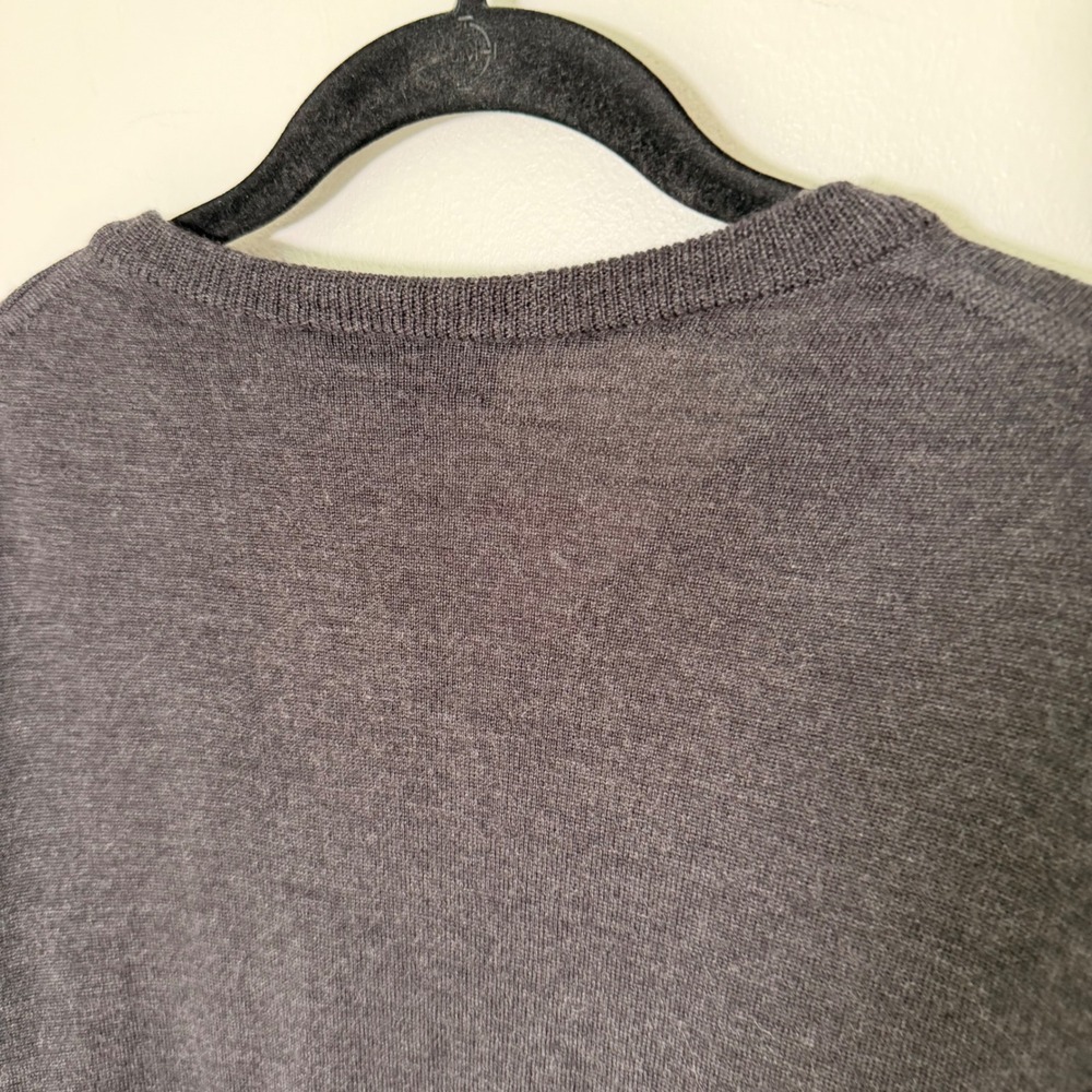 Merino Wool Made in Italy Mens Sweater (XL) Extra Fine Knit Gray Mens Layering - Picture 10 of 12